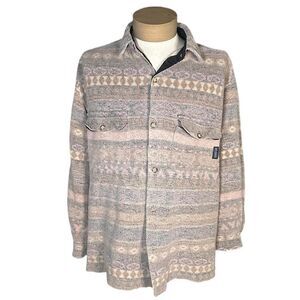 Vintage 90’s Navajo Tribal Cotton/Fleece Flannel Long Sleeve Flannel Style Shirt